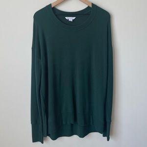 Athleta Coaster Luxe Sweatshirt Dark Green Size M Tall